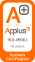 Sello Applus ISO45001 - 2015 infraestructuras industriales